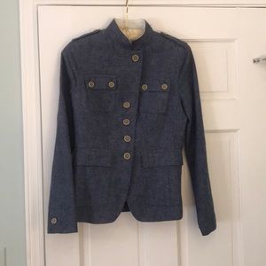 Blue linen banana republic jacket